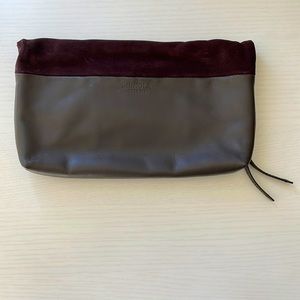 Brand New Shinola Suede and Leather Folder-over Clutch